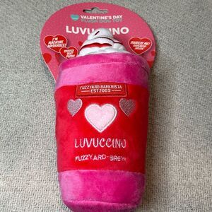 Luvuccino Puppuccino Dog Toy NWT Pink Red Hearts Cute Puppy Gift